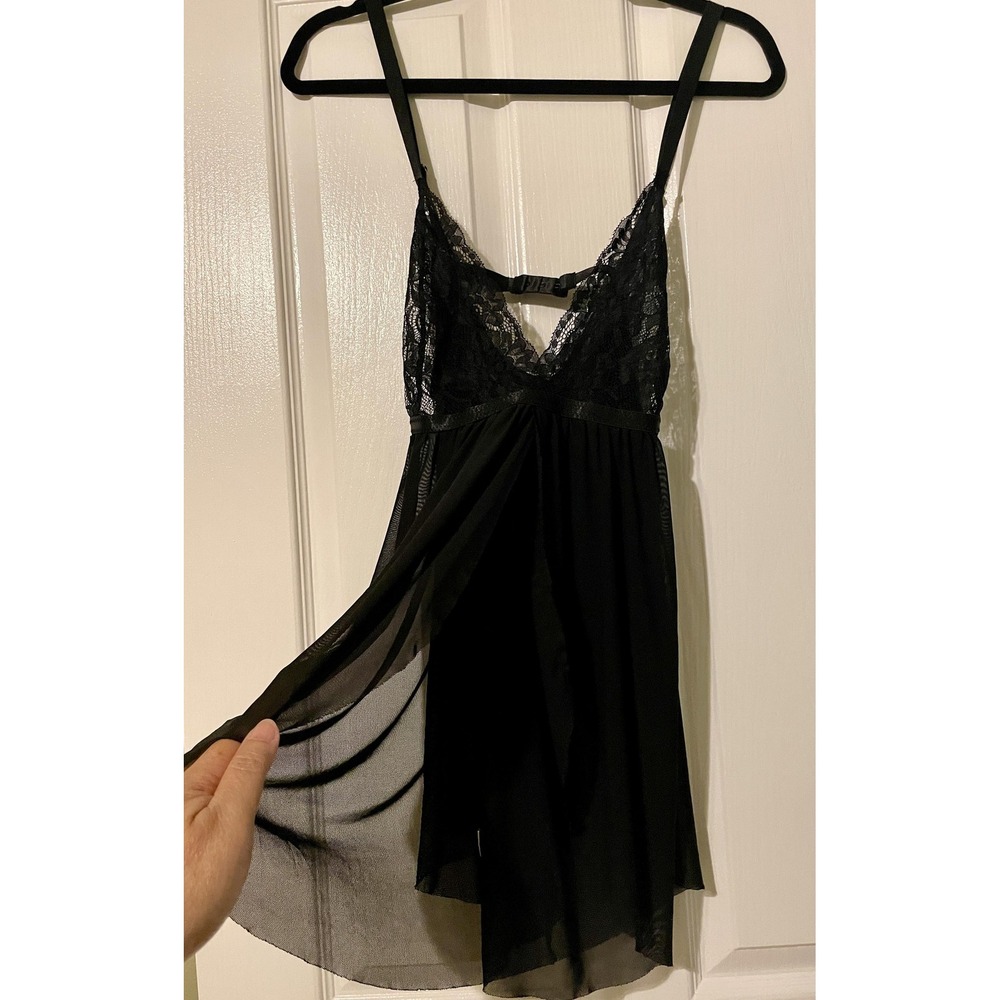 Avidlove Babydoll Gown Womens 18W Black Lace Mesh Sheer Chemise Lingerie